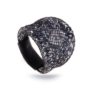 טבעת Sparks כסופה בשילוב מעוין - סי סמדר אליאסף מעצבת תכשיטים בעבודת יד