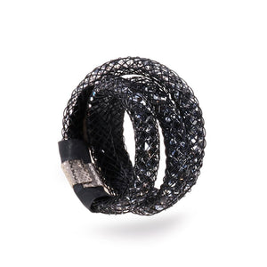 טבעת מנצנצת בשחור -3 ליפופים - סי סמדר אליאסף מעצבת תכשיטים בעבודת יד