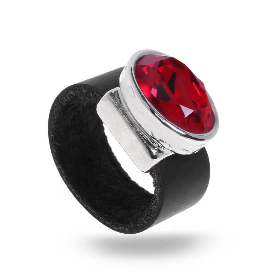 טבעת אובל אדום מוכספת - סי סמדר אליאסף מעצבת תכשיטים בעבודת יד