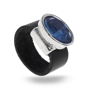 טבעת אובל כחול מוכספת - סי סמדר אליאסף מעצבת תכשיטים בעבודת יד