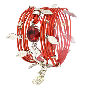צמיד IVY אדום כסוף - סי סמדר אליאסף מעצבת תכשיטים בעבודת יד
