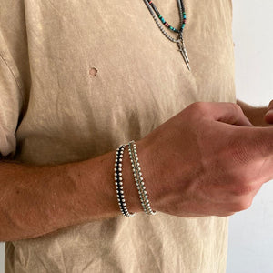צמיד כדוריות כסף 925 בחום וטורקיז - סי סמדר אליאסף מעצבת תכשיטים בעבודת יד