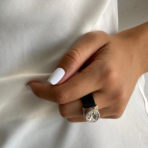 טבעת נצנוץ כסוף אובאלית - סי סמדר אליאסף מעצבת תכשיטים בעבודת יד